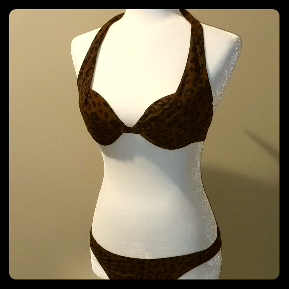 Victoria's Secret Leopard Print Halter Bikini